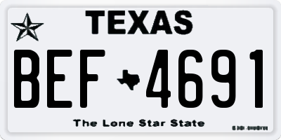 TX license plate BEF4691