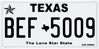 TX license plate BEF5009