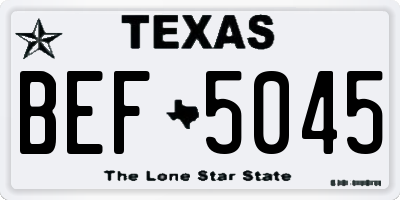 TX license plate BEF5045