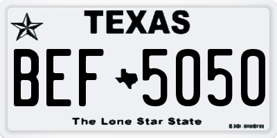 TX license plate BEF5050
