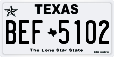 TX license plate BEF5102