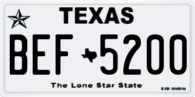 TX license plate BEF5200