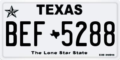 TX license plate BEF5288