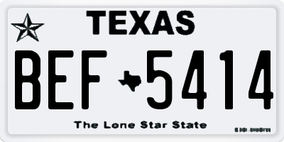 TX license plate BEF5414