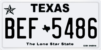 TX license plate BEF5486
