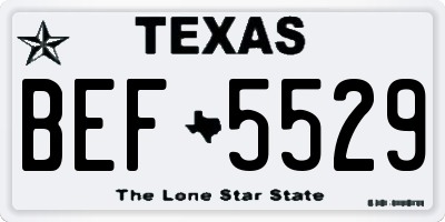 TX license plate BEF5529