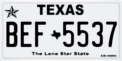 TX license plate BEF5537
