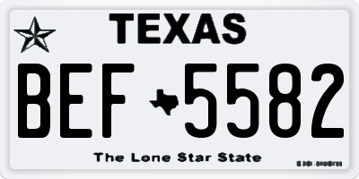 TX license plate BEF5582