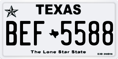 TX license plate BEF5588