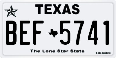 TX license plate BEF5741