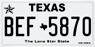 TX license plate BEF5870