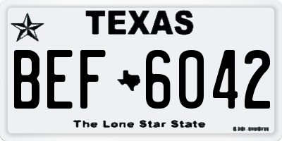 TX license plate BEF6042