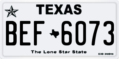 TX license plate BEF6073