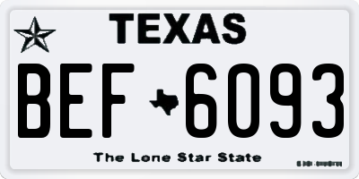 TX license plate BEF6093