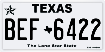 TX license plate BEF6422