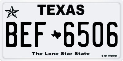 TX license plate BEF6506