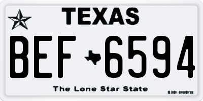 TX license plate BEF6594