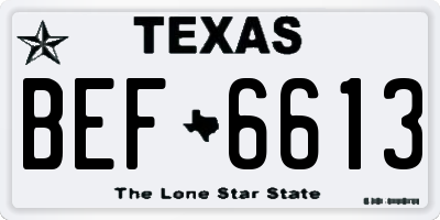 TX license plate BEF6613