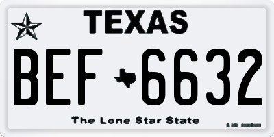 TX license plate BEF6632