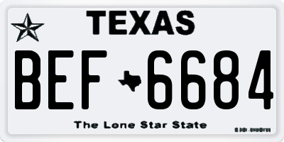 TX license plate BEF6684