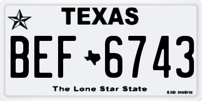 TX license plate BEF6743