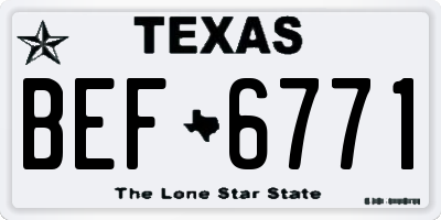 TX license plate BEF6771