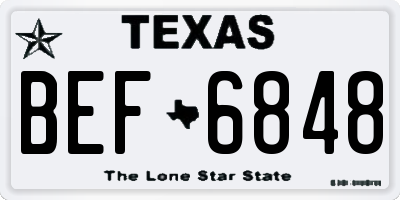 TX license plate BEF6848