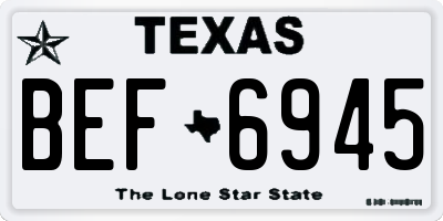 TX license plate BEF6945