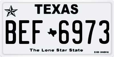 TX license plate BEF6973