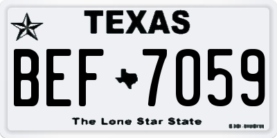 TX license plate BEF7059
