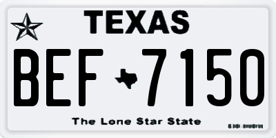 TX license plate BEF7150