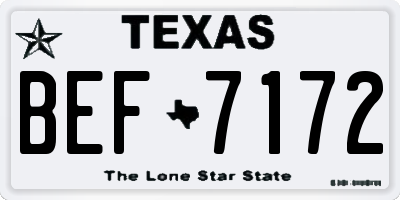 TX license plate BEF7172