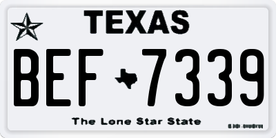 TX license plate BEF7339