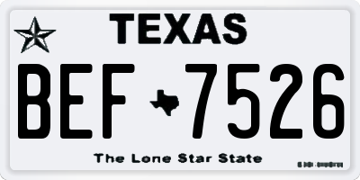 TX license plate BEF7526
