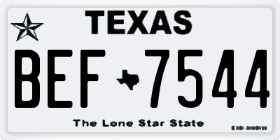 TX license plate BEF7544
