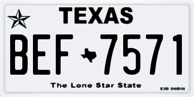 TX license plate BEF7571