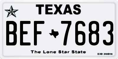 TX license plate BEF7683