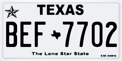 TX license plate BEF7702
