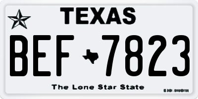 TX license plate BEF7823