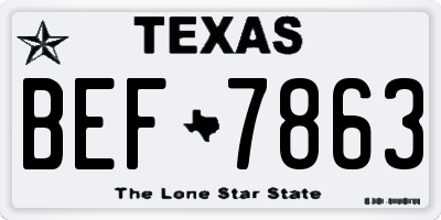 TX license plate BEF7863
