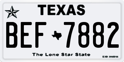 TX license plate BEF7882