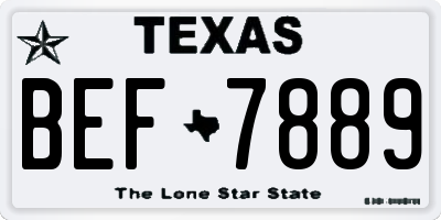 TX license plate BEF7889
