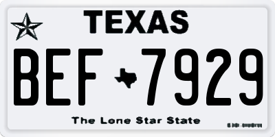TX license plate BEF7929