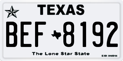 TX license plate BEF8192