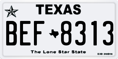 TX license plate BEF8313