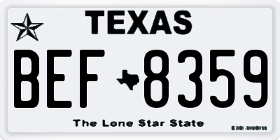 TX license plate BEF8359