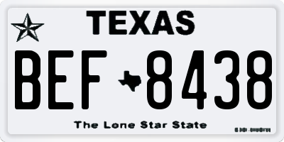 TX license plate BEF8438