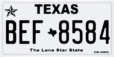 TX license plate BEF8584