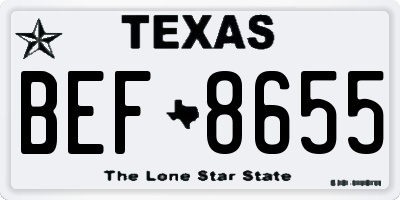 TX license plate BEF8655