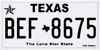 TX license plate BEF8675